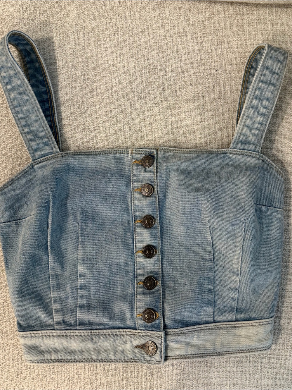7 for all man kind Light Blue Denim Bustier Top